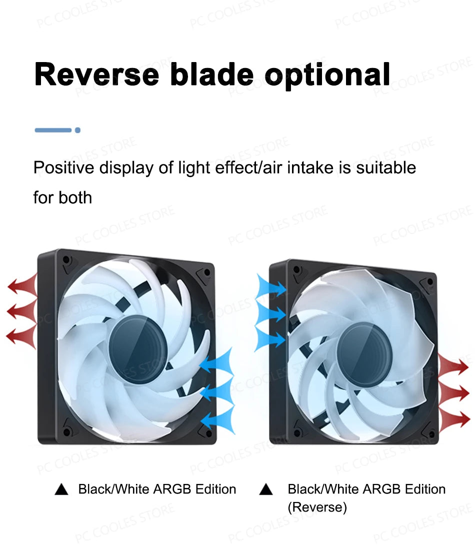 JONSBO SL-120 White/Black 120mm Case Fan 5V 3PIN ARGB Silent CPU Cooler Fan 4PIN PWM Serializable Reverse Fan