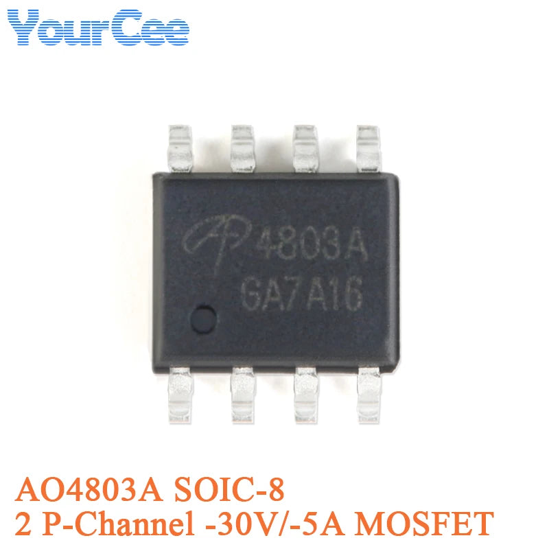 20pcs/5pcs AO4407A SOIC-8 4407A P-channel -30V/-12A SMD MOSFET Field Effect Transistor Chip AO4405AO4411 AO4413 AO4421 AO4435