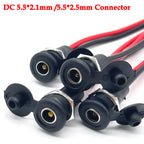 1/3PCS DC 5.5*2.1/5.5*2.5 Power Cable Wire Connector 5521 5525 Charger High Current DC Power Plug Female Socket About 20CM