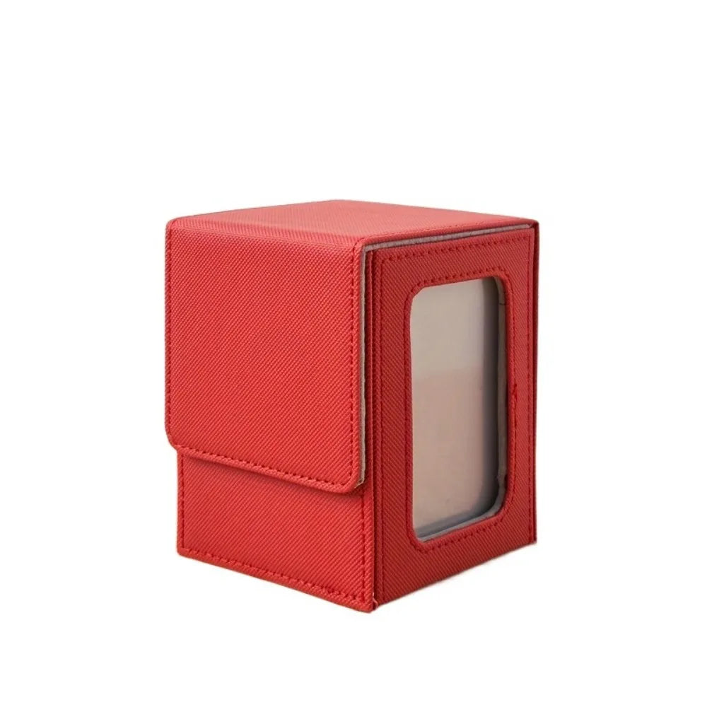 PU Window Collection Box Magnetic Closure Stain-resistant Trading Card Storage Box Moisture-proof with Lid Card Deck Box