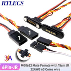 3A Magnetic Spring Loaded Pogo Pin Connector 24VDC LED Snap-on JST SM JR Servo Extended Cable 5/6/7/8/9 Pin Male Female Blind