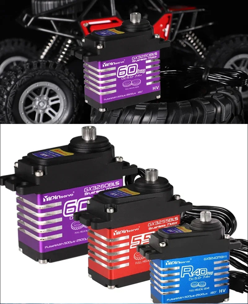 GX3260BLS 60KG 8.4V High Torque All Steel Helical Gear Digital Servo Brushless Motor 25T Metal Servo Arm for Robot Crawler Cars