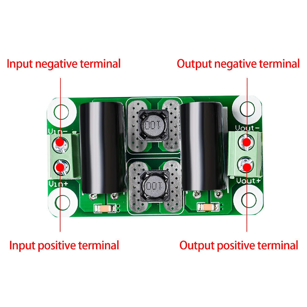 DC Power Filter Board 0-25V/0-50V 2A/3A/4A Class D Power Amplifier Module Interference Suppression Board EMI Suppression