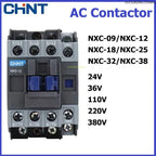 CHINT NXC- 09 12 18 25 32 38 CJX2 LC1D NXC Magnetic AC Contactor AC24V 36V 110V 220V 380V 9A 12A 18A 25A 32A LC1 LC1N