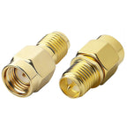 1PC RP-SMA Male to RP SMA Female Straight Threaded Connector RF Coaxial Adapter Copper Gold Plated