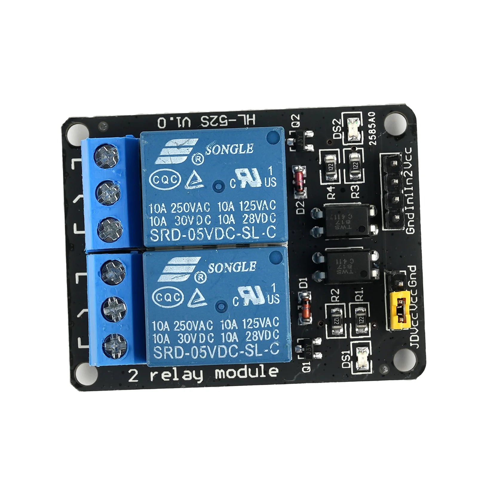 5V 2 Channel Relay Module with Optocoupler Isolation Compatible Arduino ESP32 Raspberry Pi PLC DIY Projects 1/5/10 PCS