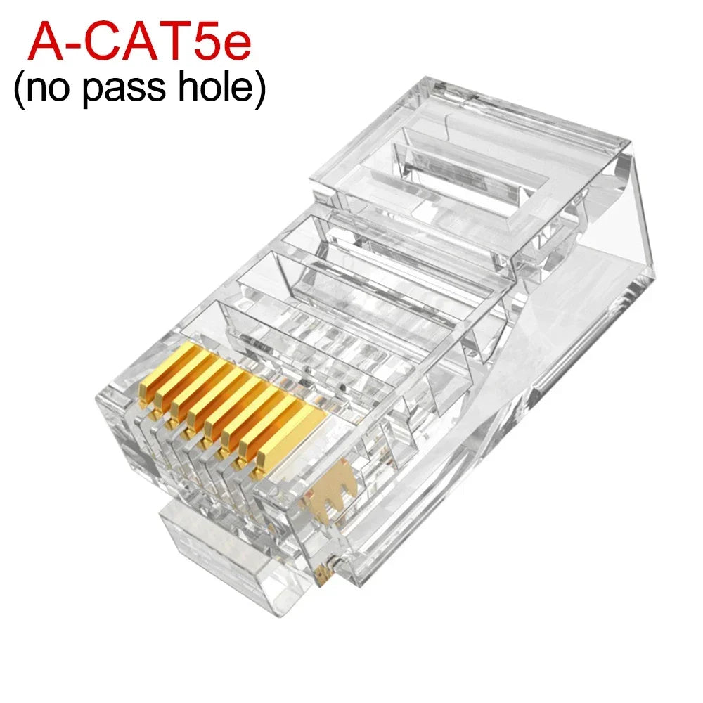 50/1Pcs CAT6 RJ45 Ends Ethernet Cable Crimp Pass Through Connectors CAT5E UTP Network Unshielded Modular Plug for PC Computer