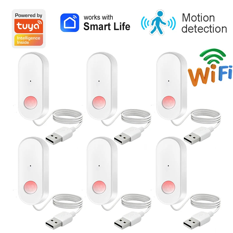 WiFi Human Motion Sensor PIR Infrared Detector Works With Tuya Smart Life APP Home Security Anti-theft Devices Support Alexa