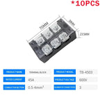 10PCS TB-1503/TB-1506 15A TB-2503/TB2506 600V 15A Dual Row Strip Screw Terminal Block wire Fixed Wiring Board connector
