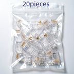 20/50/100PCS RJ45 Ethernet Connector Cables Module Plug Network RJ-45 Lan Crystal Heads Cat5 Cat5e Gold Plated Network Cable