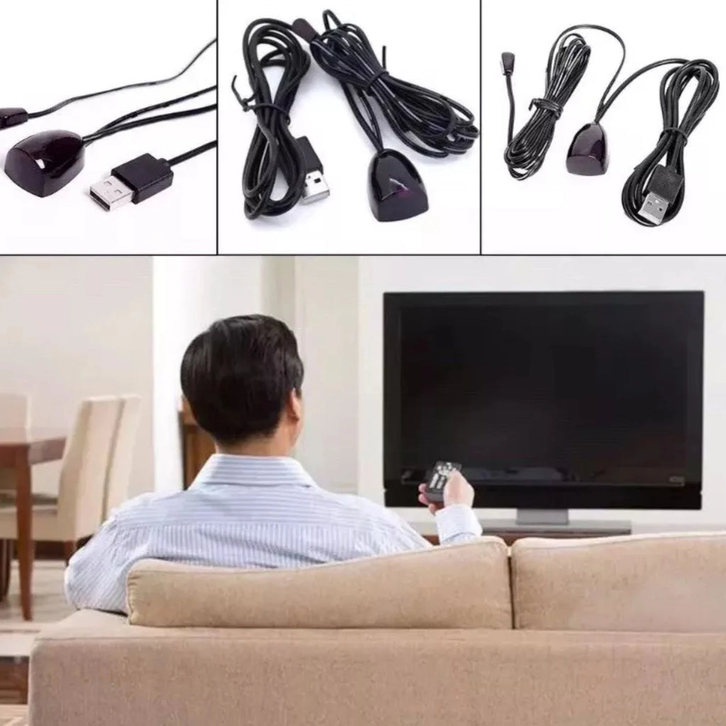 USB IR Repeater Extender Kit with Receiver & Emitter Infrared Remote Control Signal Booster for TV DVD Cable Box