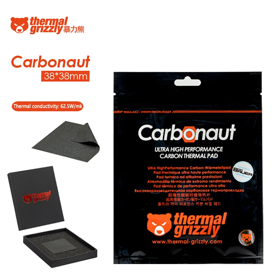Thermal Grizzly Carbonaut Thermal Pad 62.5W/mk Reusable High Thermal Conductivity CPU/GPU Motherboard Heat Silicone Pad