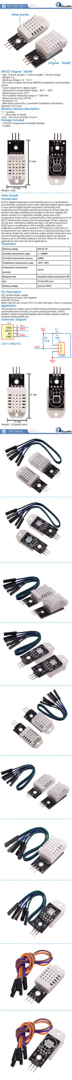 DHT22 Single-Bus Digital Temperature And Humidity Sensor Module Electronic Building Blocks AM2302 For Arduino DIY Kit