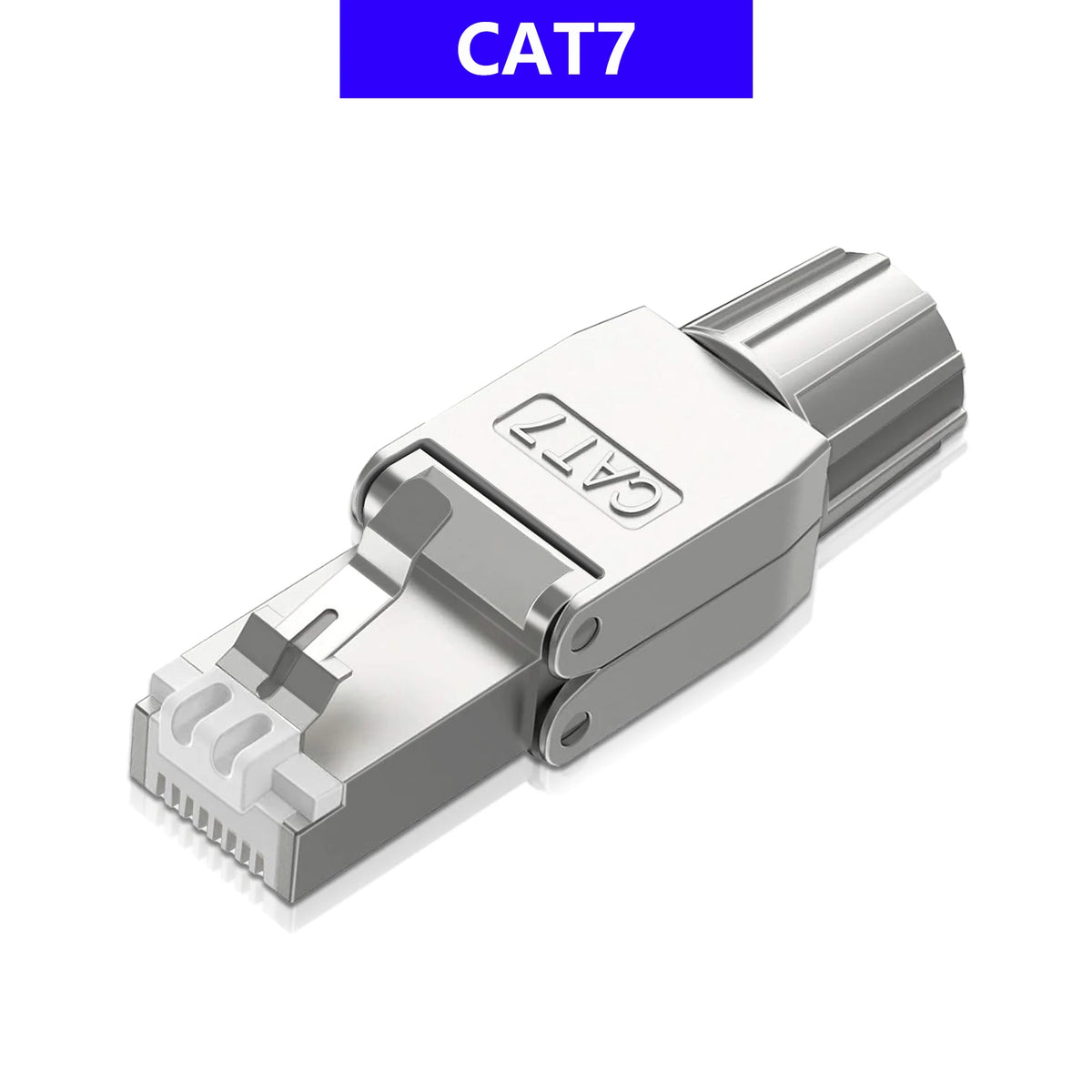 ZoeRax RJ45 Cat8 Cat7 Connector Tool-Free All Metal Ethernet Termination Plug for 22~24AWG CAT8/CAT7/CAT6A Lan Cable