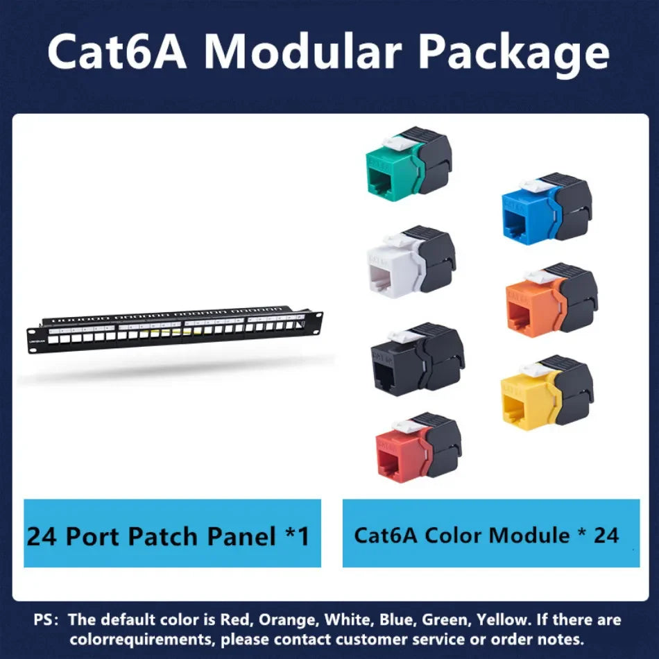 24 Port 19 inch RJ45 Patch Panel Frame Ethernet Rack Keystone Jack Coupler Cat5e Cat6 Cat6A Cat7 Network Cabinet Cable Internet