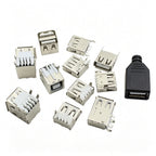 5PCS USB Interface Socket Type A Standard Port Female Male Solder Jacks Connector DIP Straight Vertical Bend Needle PCB Socket