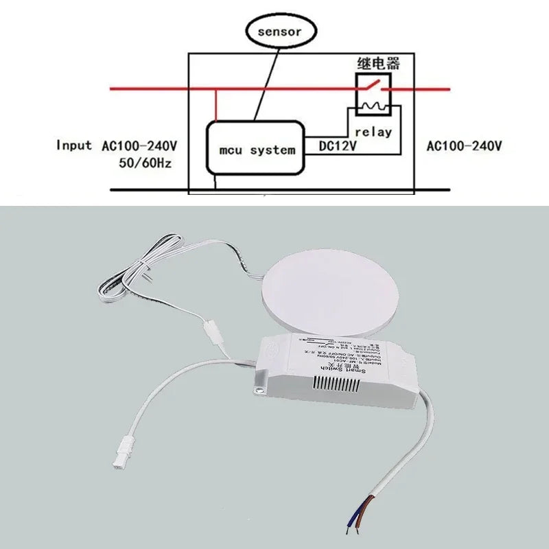 110-220V Wooden Touch Sensor Switch Penetrable Switch Sensor LED Control Switch for 220V Smart Home LED Lighting