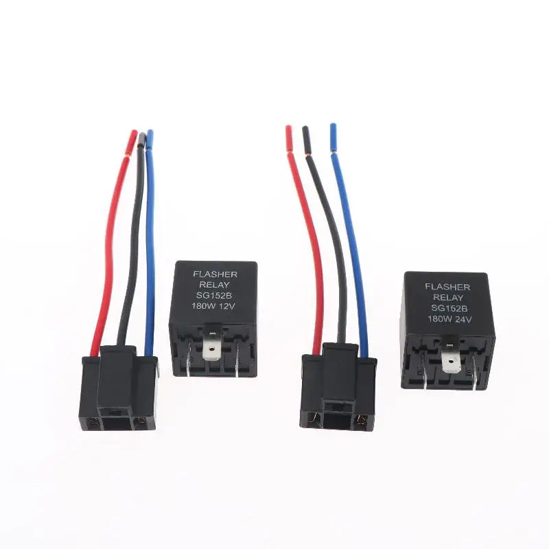 1 Set 12V 24V Car Motorcycle Steering Relay Car Flasher Relay For Turn Signal Lights 3Pin LED Flasher Relay With Socket