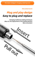 Multifunctional USB Digital Electric Soldering Iron Set Kit Intelligent 300-450℃ Temperature Adjustable Solder Iron Welding Tool