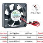Industrial-Grade 50mm Axial Flow Fan –ACP5015 50x50x15mm Multi-Voltage (5V/12V/24V) Cooling Fan for Electronics & Power Systems