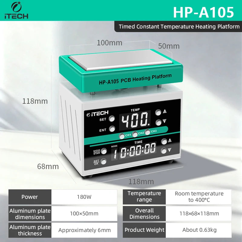 Digital Soldering Preheating Rework Station Digital PCB Preheating Station SMT SMD Hot Plate for BGA Rework and PCB Assembly