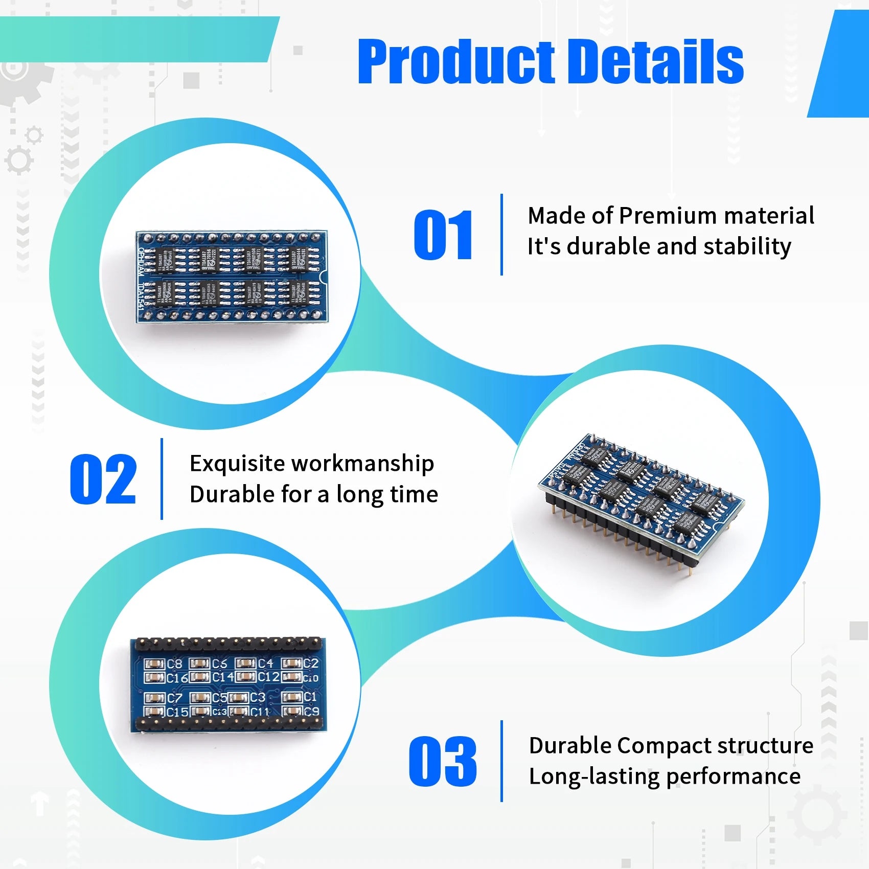 B27B 1PCS TDA1387 8 Parallel Replacement TDA1541 / TDA1541A For DAC Module