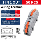 10/20/50pcs Universal Lever Wire Connector Electrical Compact Splicing 1 to 1 Inline Assemblable Terminals Quick Connection