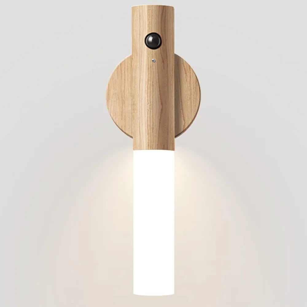 Rechargeable Wall Sconces Magnetic Wall LightsNight Light Motion Sensor Night Lights Wooden Wall Lighting for Bedroom Stair