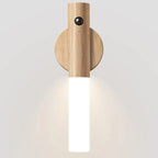 Rechargeable Wall Sconces Magnetic Wall LightsNight Light Motion Sensor Night Lights Wooden Wall Lighting for Bedroom Stair