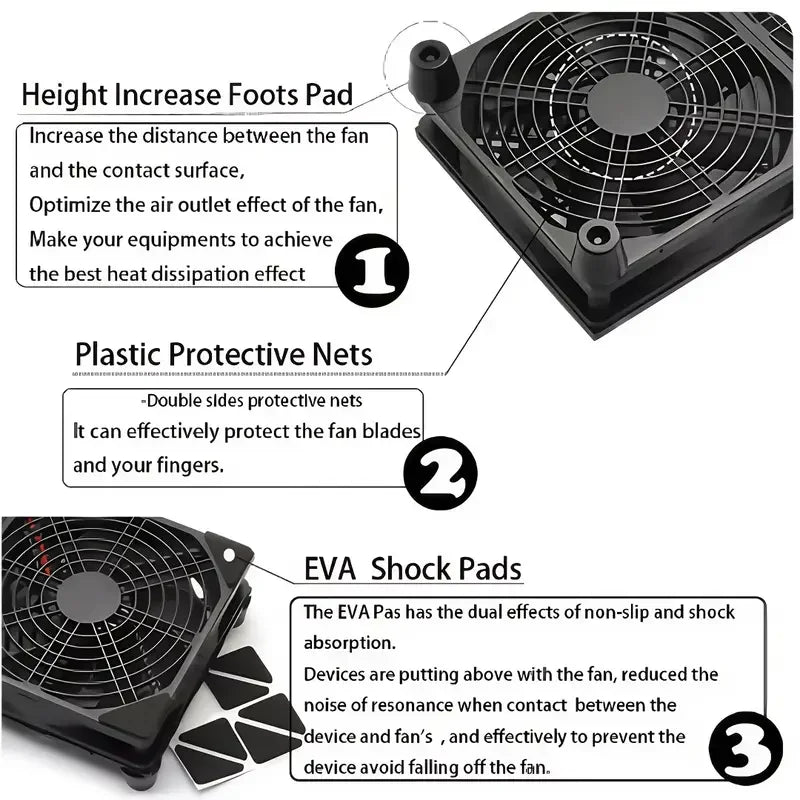 120x120x25mm 5V USB Power Cooling Case Fan For Receiver DVR Xbox TV Box Router