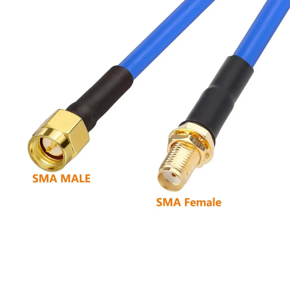 RG402 SMA Male/Female to SMA Right Angle Crimp High Frequency 50 Ohm RG402 Blue Coaxial Cable for RF Applications