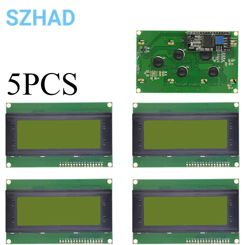 1-10PCS 2004A LCD Display Module I2C IIC Interface 20x4 Character Screen 3.3V 5V Blue Yellow-Green Backlight for Arduino