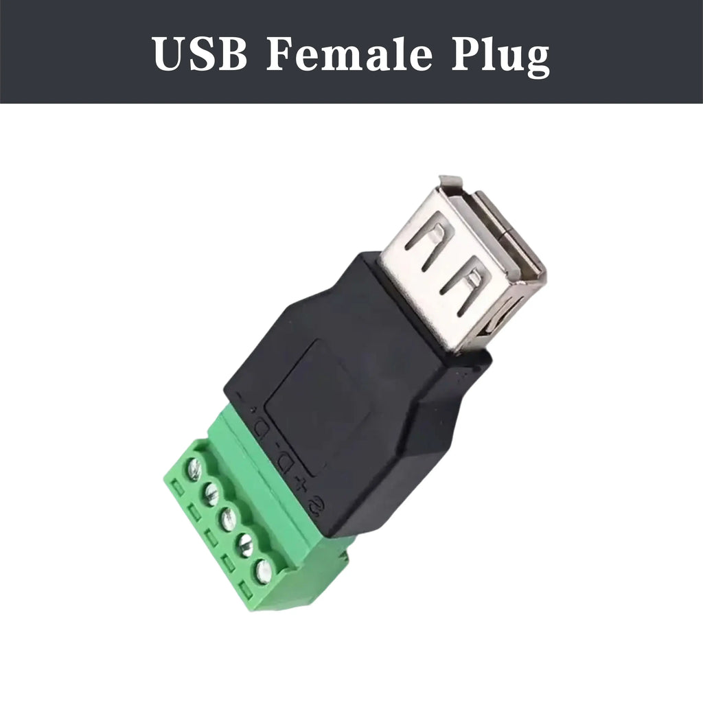 USB Male/Female 5 Pin Phone Keyboard Mouse Connector with Shield Screw Terminal Jack 2.0 Type A Plug
