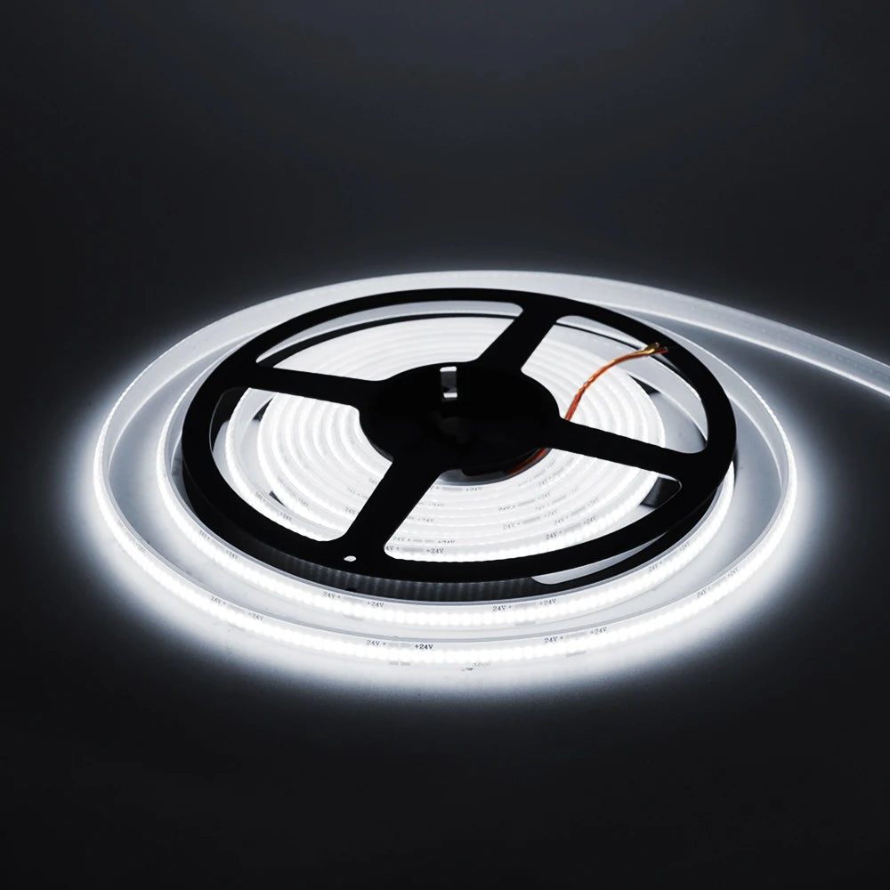 12V 24V COB LED Strip Light IP68 IP67 Waterproof Flexible Led Lamp 320LED 5m 10m 15m 0.5m 1m High Density Bright Liner Lighting