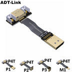 DisplayPort Ribbon Extension Cable Male-Female Flat EMI shielding FPC Cable DP 90 degree Angle Connector With mounting bracket