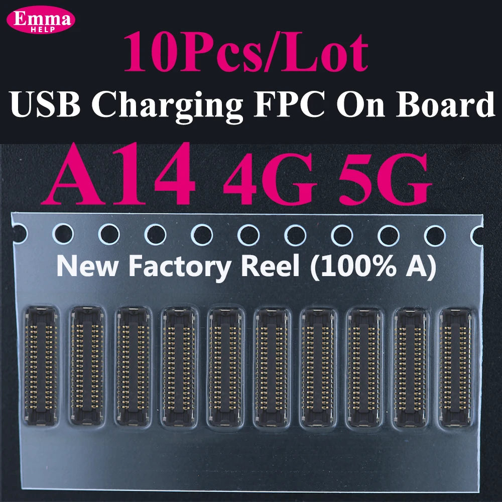 10pcs Charging FPC on MainBoard for Samsung A12 A22 A52 A55 A56 A13 A33 A34 A51 A71 A40 A80 A21S A05 A06 A07 FPC Connector Port