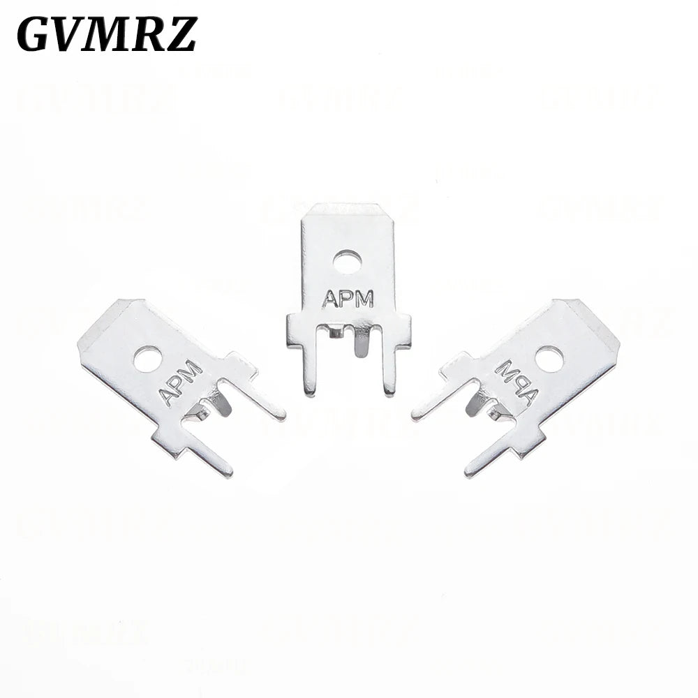 100PCS/lot  4.8mm 6.3mm PCB Spade Terminal Connector Cold Press Tab Solder Lug Male Crimp Terminal Plate for Circuit Board