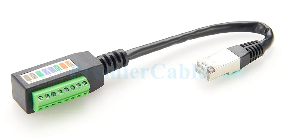 RJ45 8P8C Male to 8Pin Solderless Terminal Block Cable RJ45 to Screw Terminal Block Adapter RJ45 Screw Terminal Breakout Board
