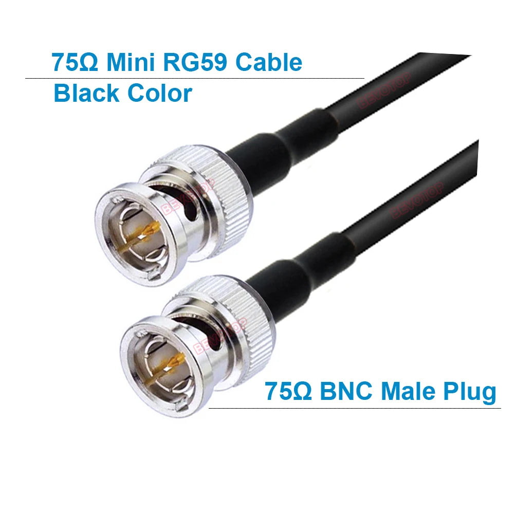 BEVOTOP HD SDI Cable 75 Ohm BNC to BNC MiniRG59(1855A) Pigtail for HD-SDI/3G-SDI/4K Video Security Camera CCTV Systems