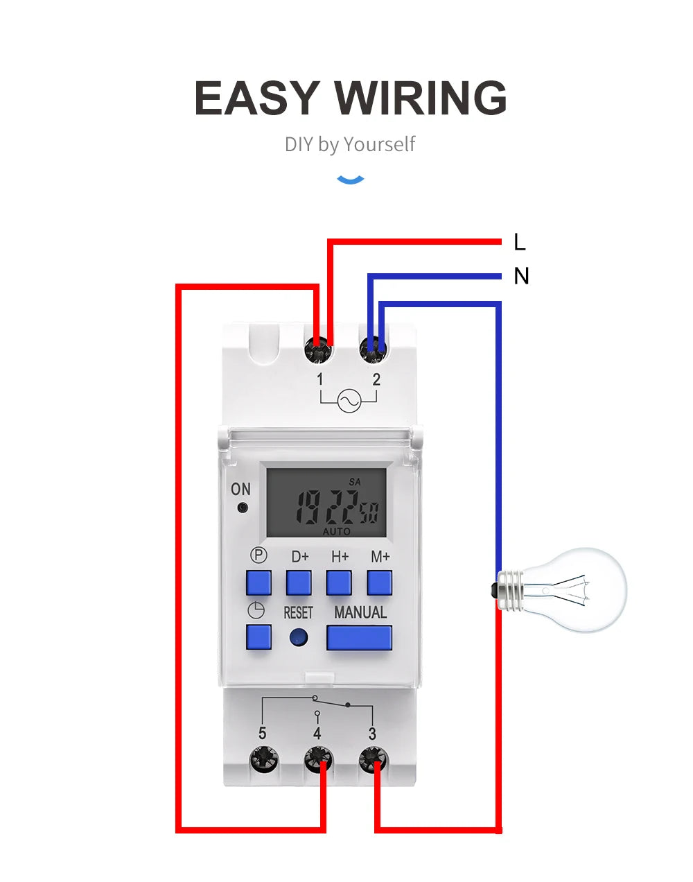 TOMZN 1NO 1NC Din Rail Single Phase Weekly 7 Days Programmable Digital TIME SWITCH Relay Timer AC 220V 230V 12V 24V 48V 16A