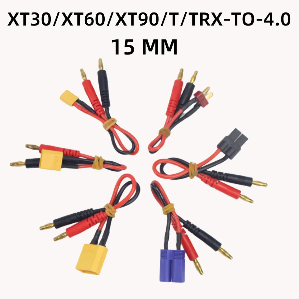 15/30cm Model Aircraft B6 Charger XT30 XT60 XT90 EC3 EC5 TRX Plug T Plug into 4.0mm Banana Head Charging Line