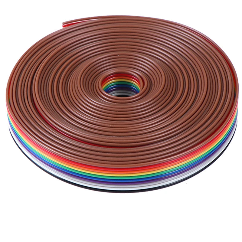 5m Rainbow Ribbon Cable 10 Way Flat Color Wire Flexible Electrical Connection Cable