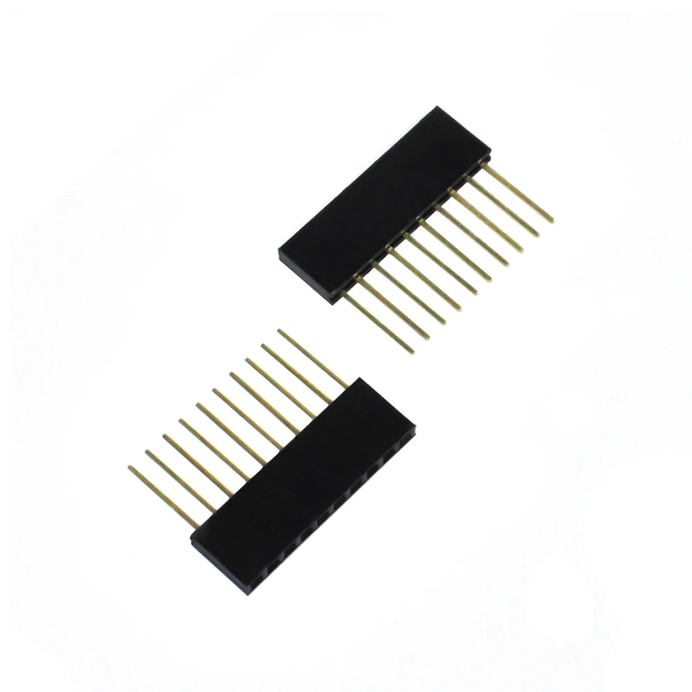 10PCS 2.54mm Single Row Pin 10MM PC104 Long Female Pin Header Socket Strip Stackable PCB Connector 1*6p 8p 10p For Arduino