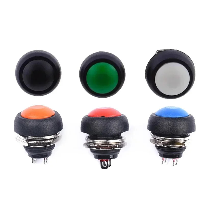 5/20/100PCS PBS-33B Black Red Green Yellow White Blue Orange Self-reset Self-locking 12mm Momentary Push Button Switch