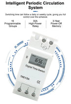 THC15A Digital Timer Switch Programmable Time Switch 30A DIN Rail Weekly Timer Relay 12V 24V 110V 220V LCD Controller