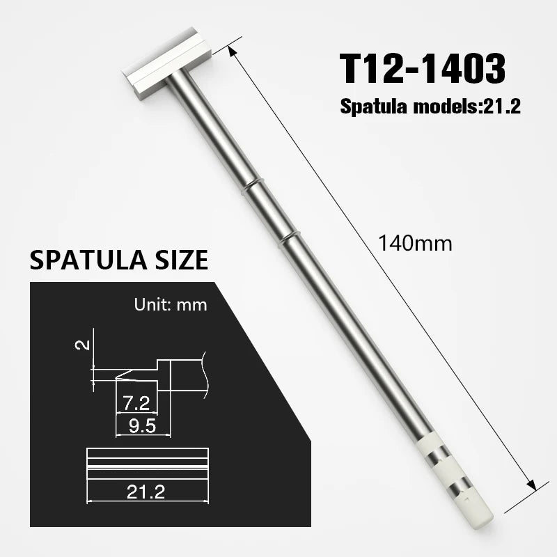 T12 Series Soldering Iron Tips 140mm Spatula Model Replacement Heater Solder Head For T12 Handle FX951 FX-952 950