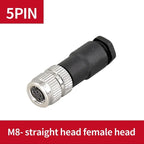 5/20PCS M8 3/4/5/6/8 Pin Sensor Connector Screw Male Female Threaded Plug Coupling Straight Aviation Eletrical Adapter