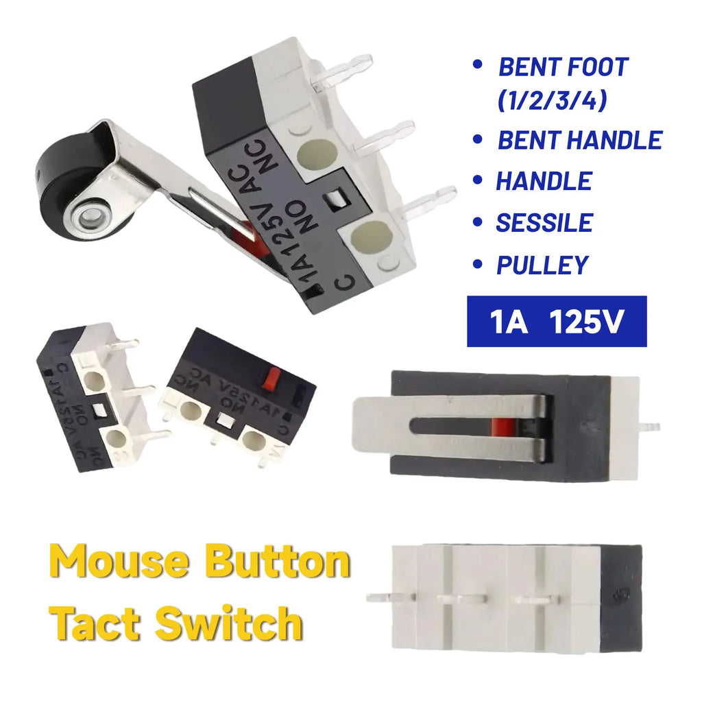 20/100/1000Pcs Micro Limit Switch Momentary Push Button Switch 1A 125V 3Pins SPDT Mouse Switch