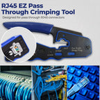 Natalink RJ45 Crimping Tool Pass Through Crimper Wire Stripper Cutter for Cat6A Cat6 Cat5 8P8C rj45 cable stripper tool Connecto