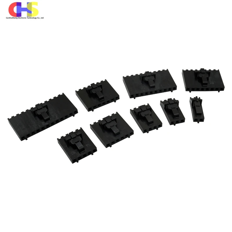 10Set(20PCS) MX2.54 Dupont Connector Housing With Lock Buckle 2.54mm Pitch Single Row 2P/3P/4P/5P/6P/7P/8P/10P/12P Docking Shell